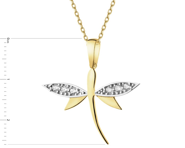 Złota zawieszka z cyrkoniami - ważka