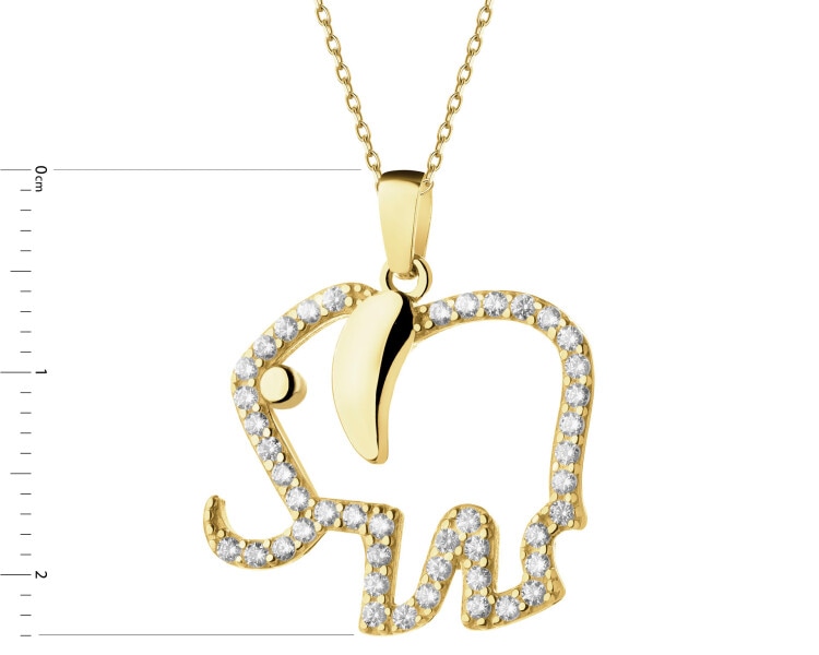 Złota zawieszka z cyrkoniami - słoń