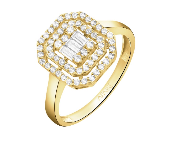 14 K Yellow Gold Ring with Cubic Zirconia