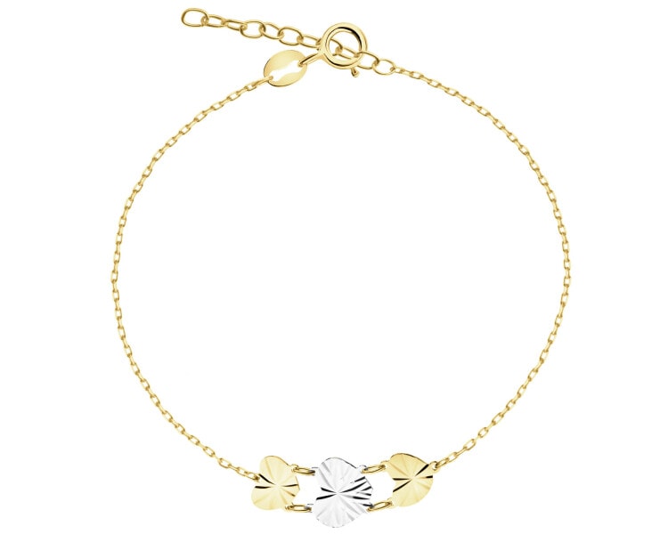 375 Yellow And White Gold Plated Bracelet 