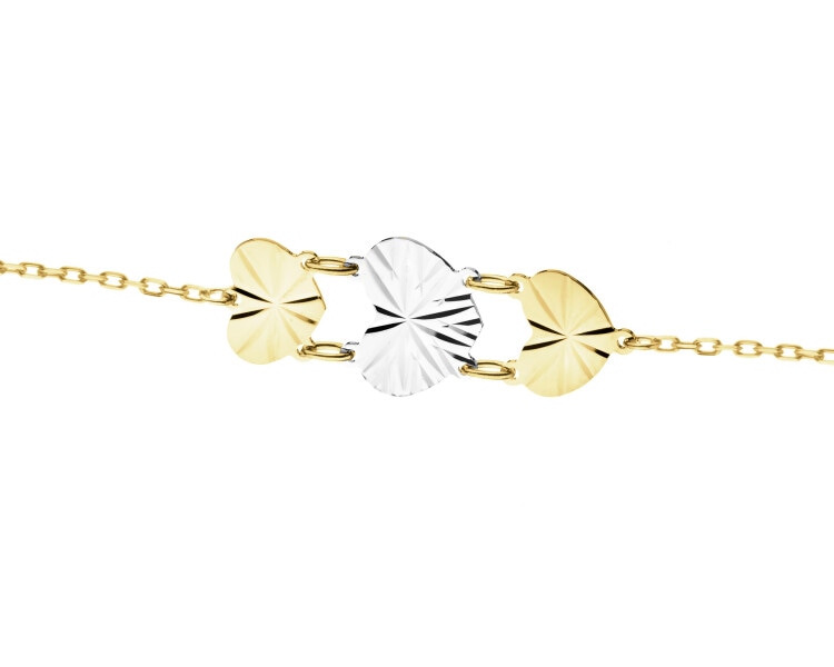 375 Yellow And White Gold Plated Bracelet 