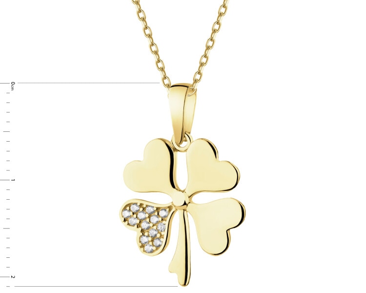 14 K Yellow Gold Pendant with Cubic Zirconia