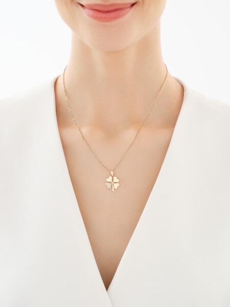 14 K Yellow Gold Pendant with Cubic Zirconia