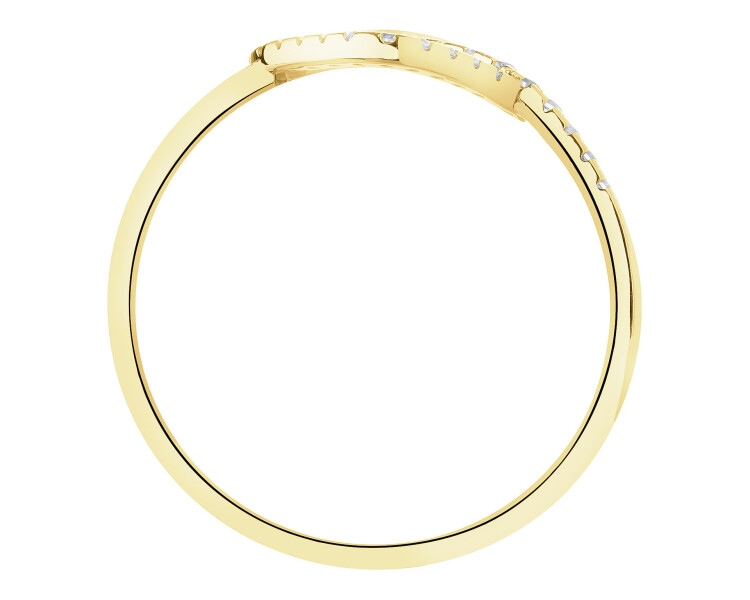 Złoty pierścionek z cyrkoniami - serce