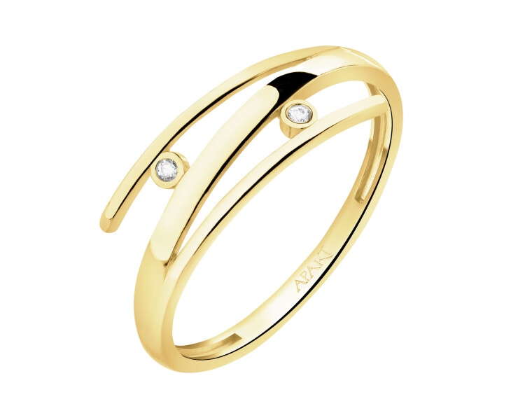 8 K Yellow Gold Ring with Cubic Zirconia
