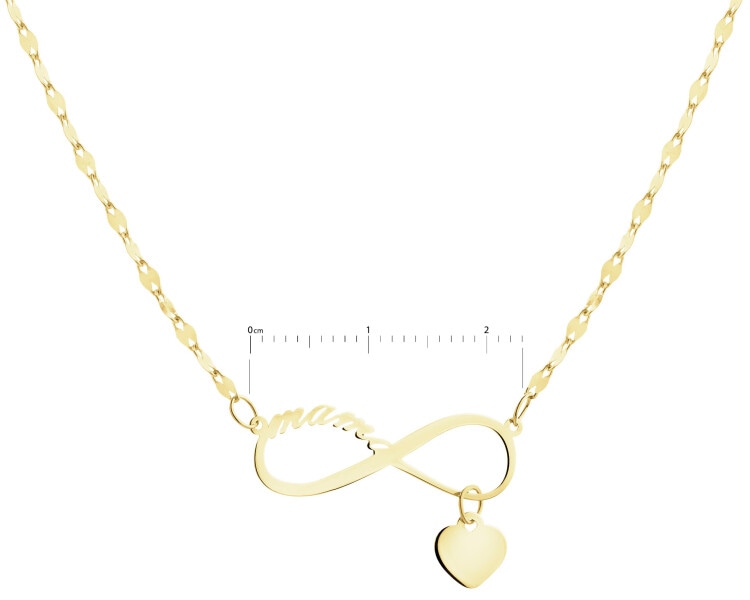 Złoty naszyjnik - mama, nieskończoność, serce