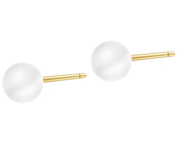 Złote kolczyki z perłami