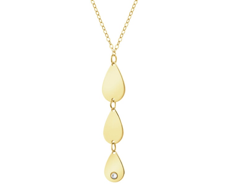Złoty naszyjnik z cyrkonią
