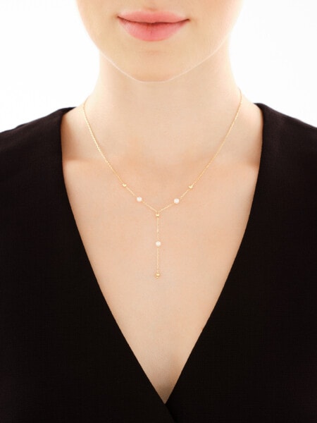 14 K Yellow Gold Necklace with Pearl