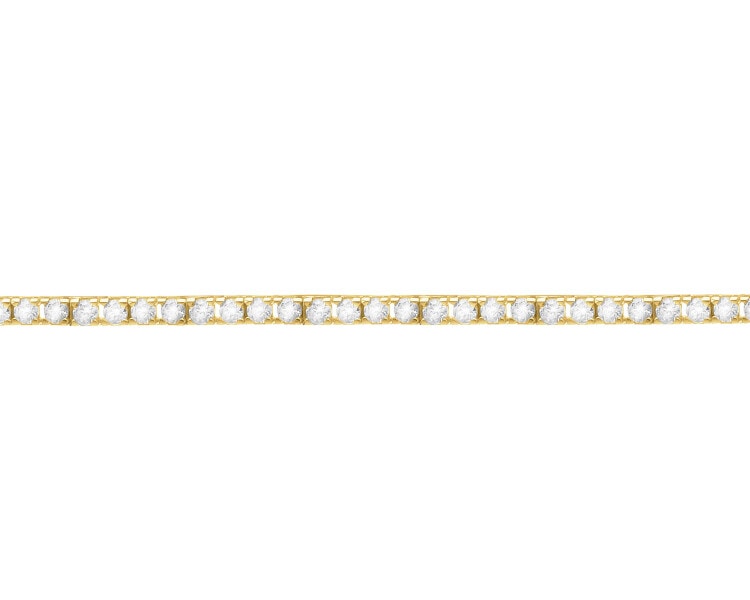 14 K Yellow Gold Tennis Bracelet with Cubic Zirconia
