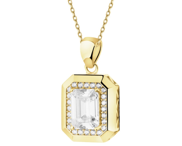 9 K Yellow Gold Pendant with Cubic Zirconia