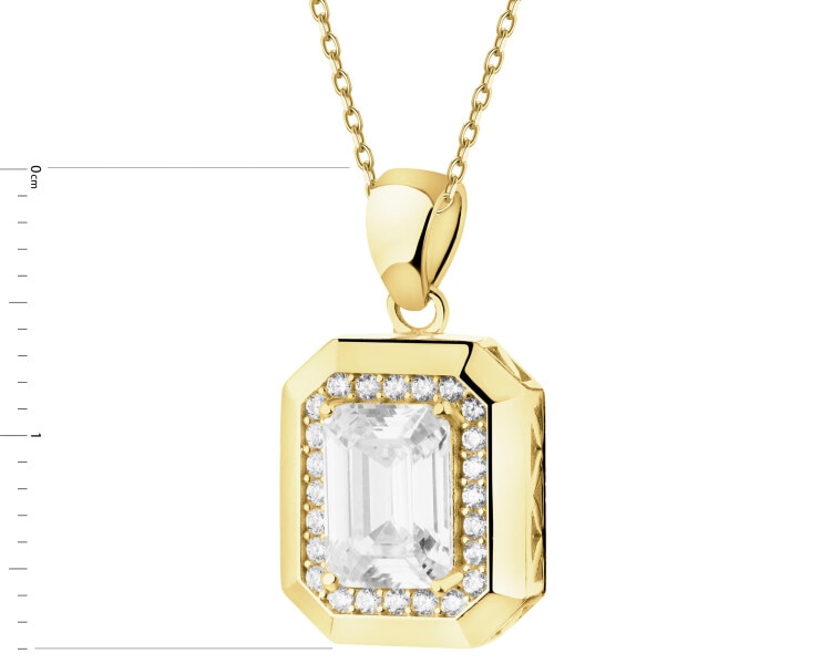 9 K Yellow Gold Pendant with Cubic Zirconia