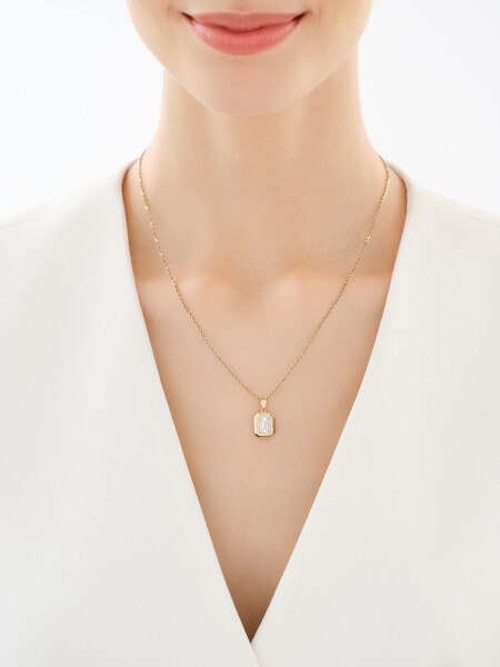 9 K Yellow Gold Pendant with Cubic Zirconia