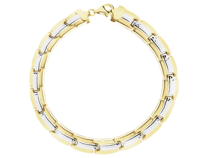 14 K Rhodium-Plated Yellow Gold Bracelet