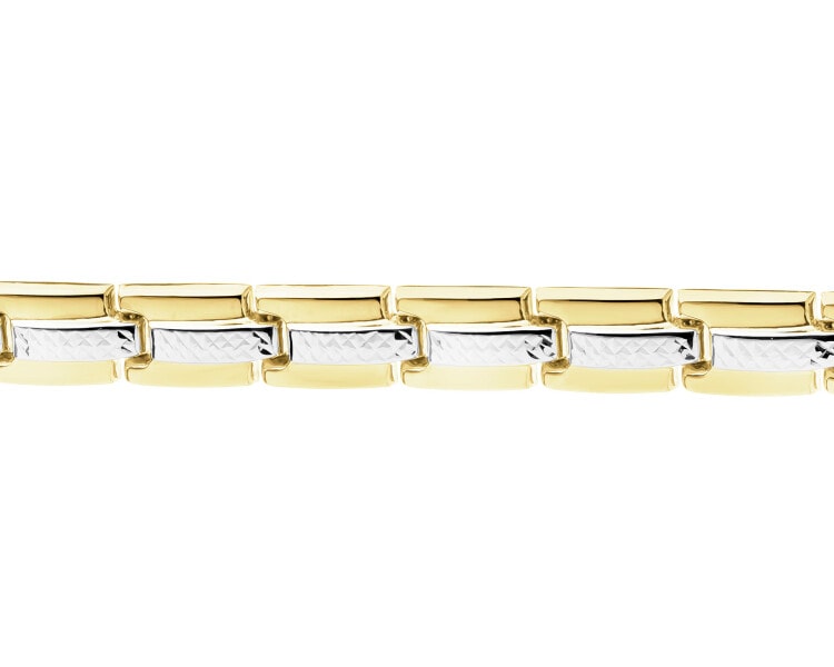 14 K Rhodium-Plated Yellow Gold Bracelet