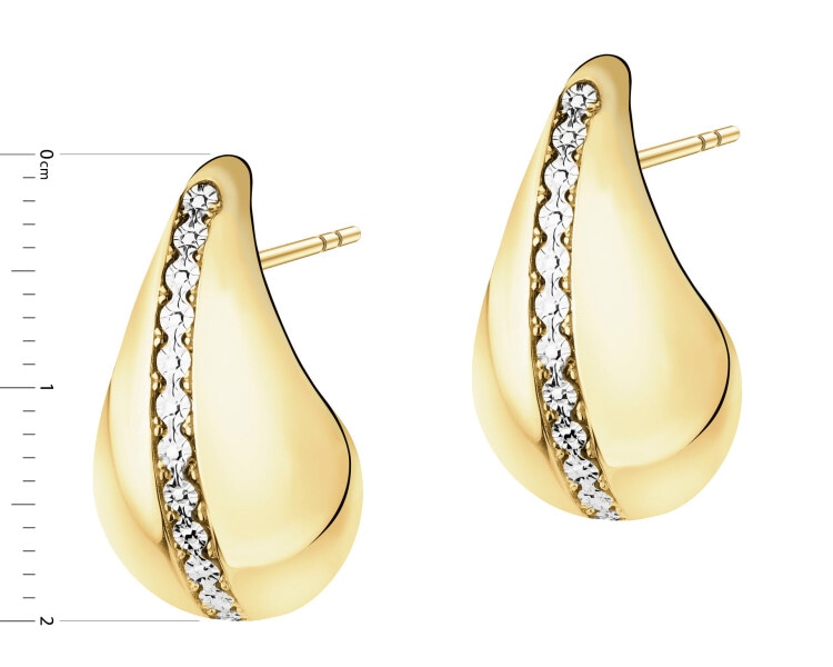 14 K Rhodium-Plated Yellow Gold Earrings