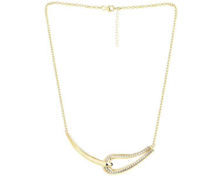14 K Rhodium-Plated Yellow Gold Necklace