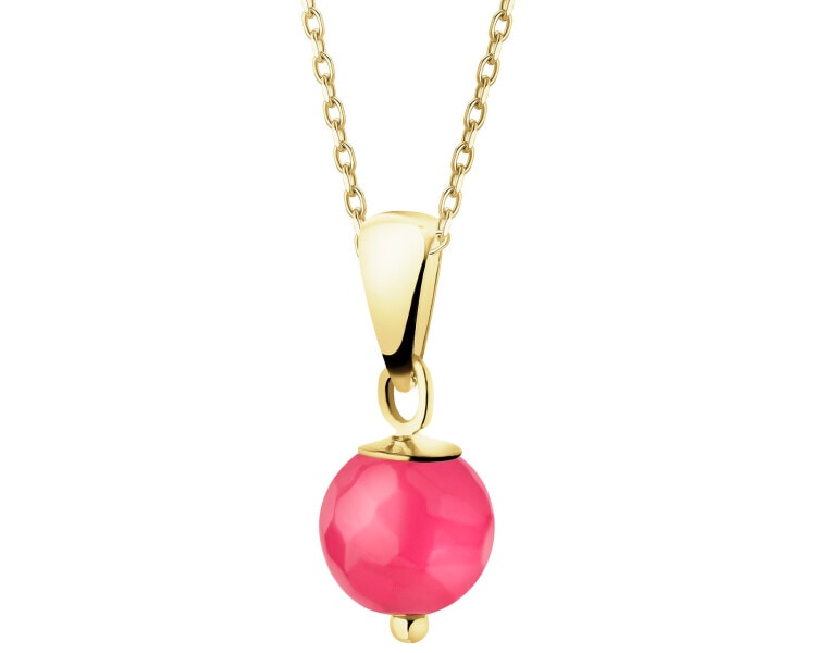 14 K Yellow Gold Necklace with Quartz