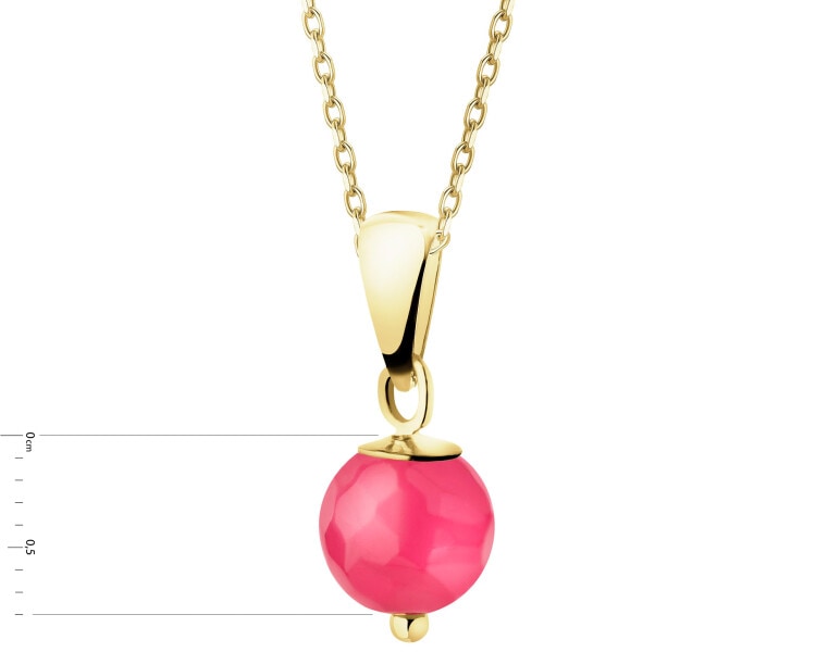 14 K Yellow Gold Necklace with Quartz