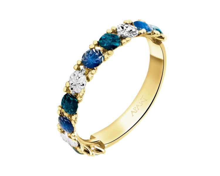 9 K Rhodium-Plated Yellow Gold Band Ring