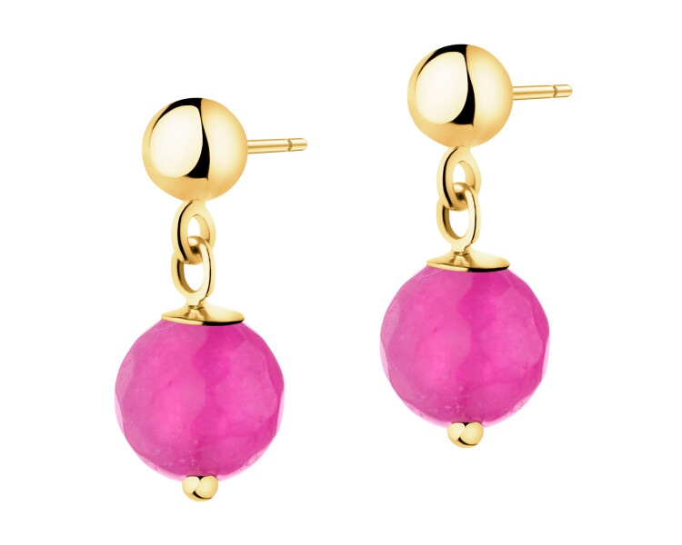 14 K Yellow Gold Dangling Earring with Quartz