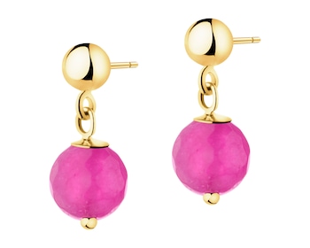 14 K Yellow Gold Dangling Earring with Quartz