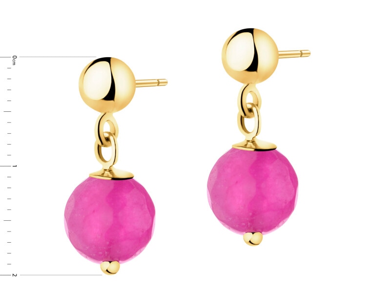 Złote kolczyki z kwarcami