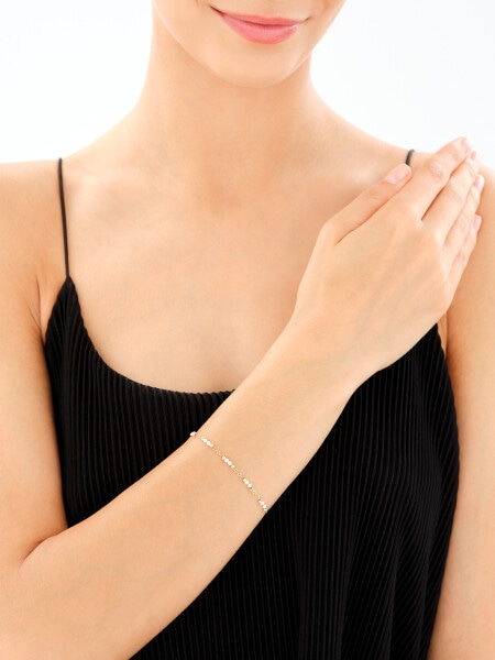 8 K Yellow Gold Bracelet with Pearl Of Majorca