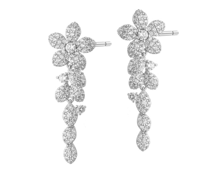 Rhodium Plated Silver Earrings