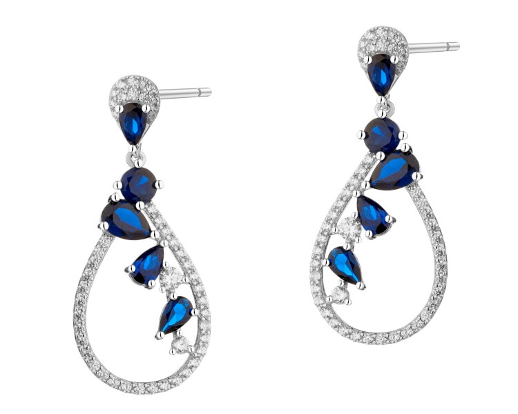 Rhodium Plated Silver Earrings with Cubic Zirconia
