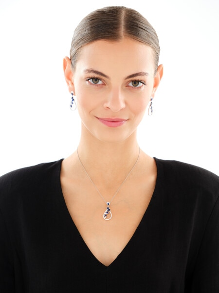 Rhodium Plated Silver Pendant with Cubic Zirconia