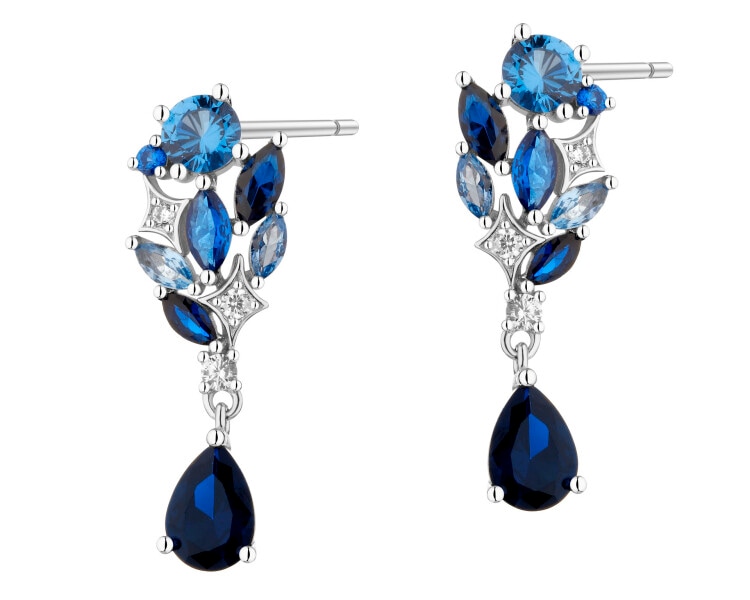 Rhodium Plated Silver Earrings with Cubic Zirconia