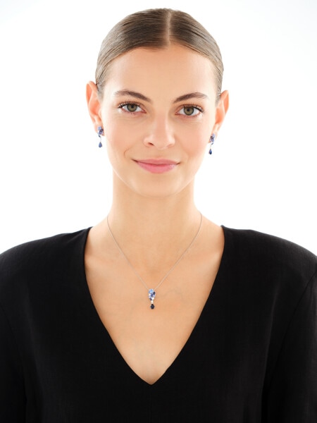 Rhodium Plated Silver Earrings with Cubic Zirconia