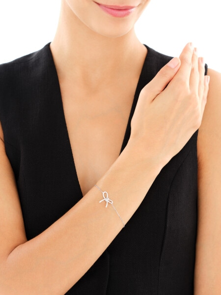 Rhodium Plated Silver Bracelet with Cubic Zirconia