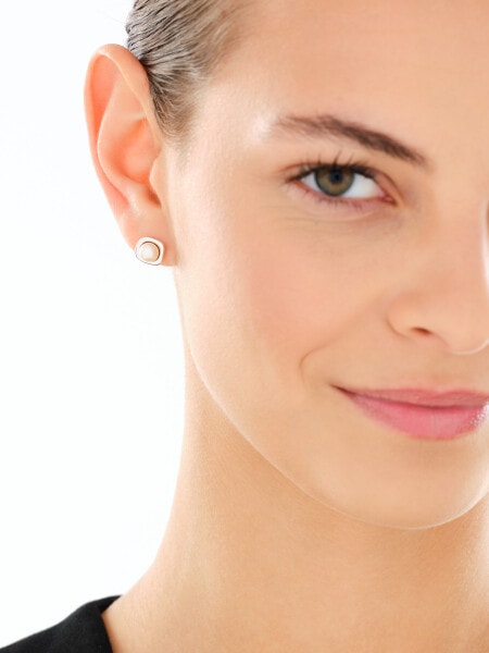 Rhodium Plated Silver Earrings with Pearl