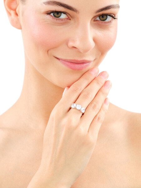 Rhodium Plated Silver Ring with Cubic Zirconia