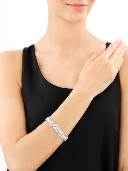 Gold-Plated Silver Necklace with Glass