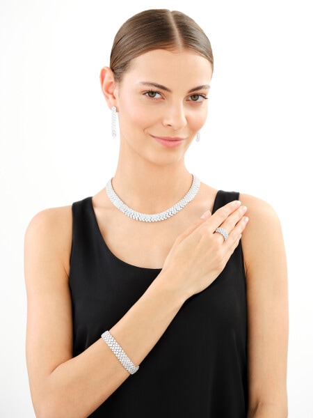 Gold-Plated Silver Necklace with Glass