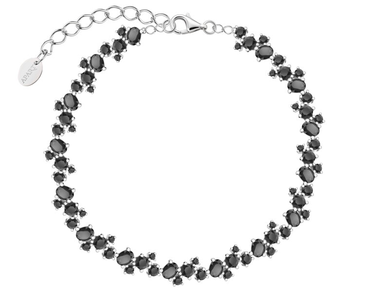 Rhodium Plated Silver Bracelet with Cubic Zirconia