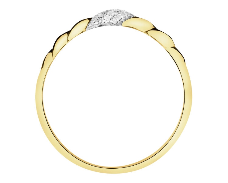 Złoty pierścionek z cyrkoniami