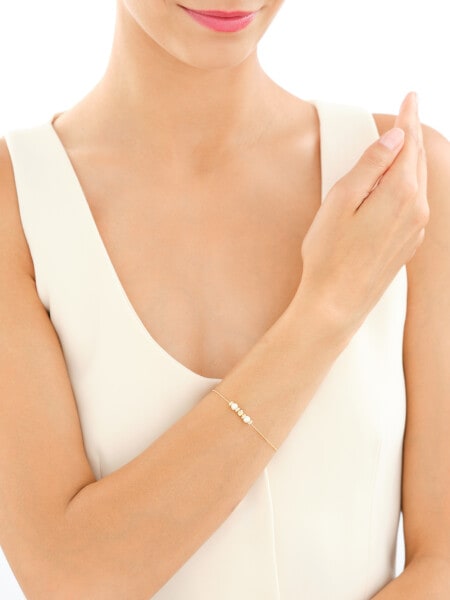 9 K Yellow Gold Bracelet with Pearl