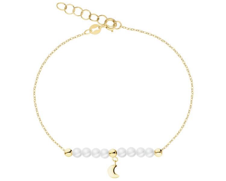 9 K Yellow Gold Bracelet with Pearl