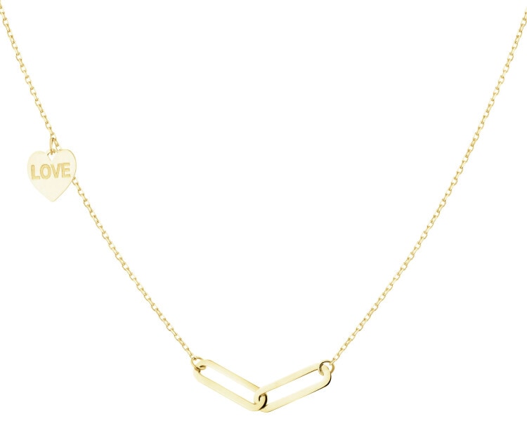 14 K Yellow Gold Necklace with Cubic Zirconia