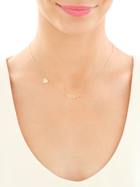 14 K Yellow Gold Necklace with Cubic Zirconia