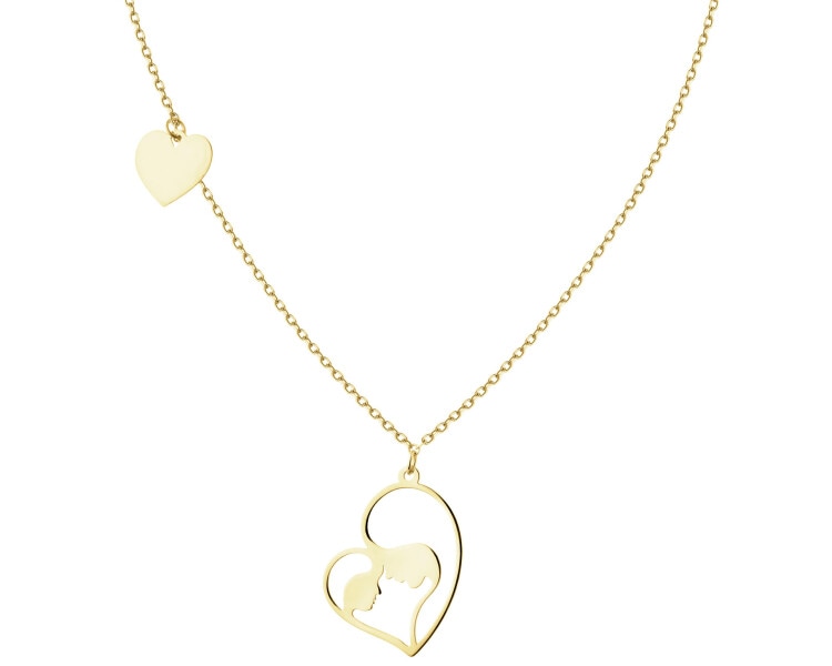 14 K Yellow Gold Necklace with Cubic Zirconia