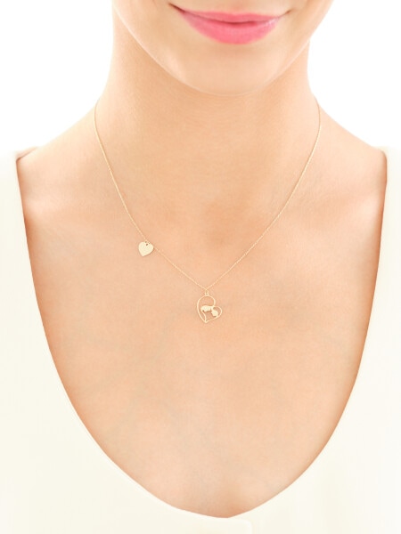 14 K Yellow Gold Necklace with Cubic Zirconia