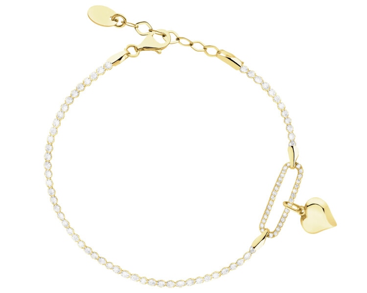 14 K Yellow Gold Bracelet with Cubic Zirconia