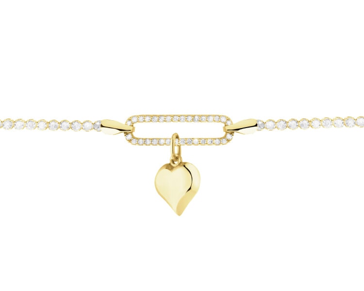 14 K Yellow Gold Bracelet with Cubic Zirconia