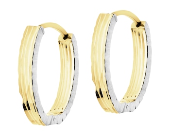 9 K Rhodium-Plated Yellow Gold Dangling Earring 