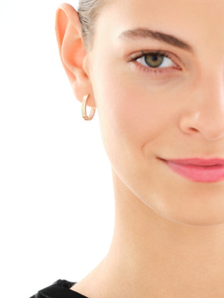 9 K Rhodium-Plated Yellow Gold Dangling Earring 